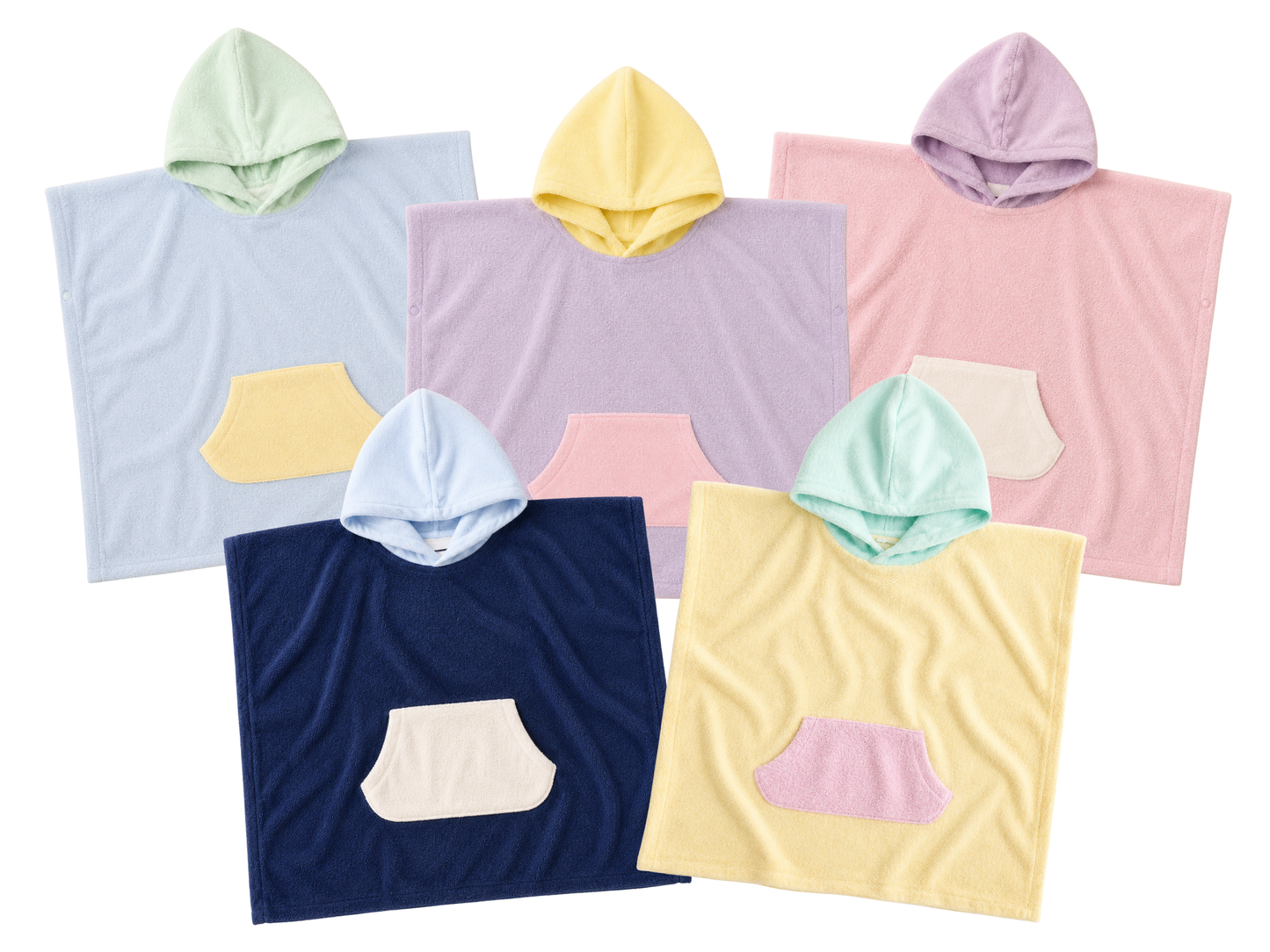 Strandponcho mit individueller Stickerei und Waffelmuster