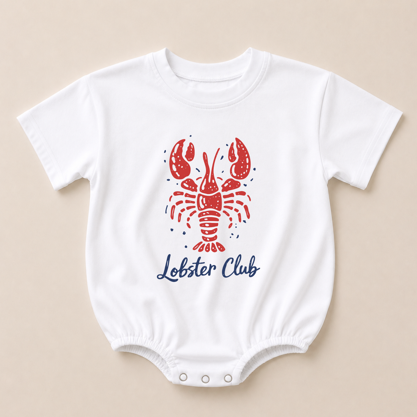 Lobster Club Tee or T-Shirt Romper w/Optional Striped Shorts