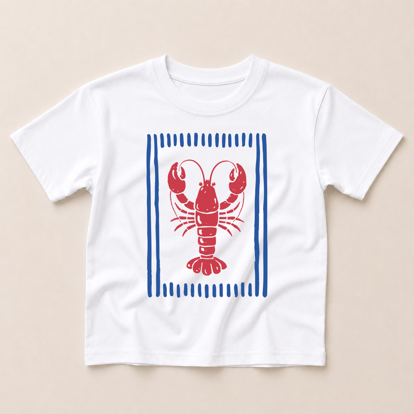 Striped Lobster Tee or T-Shirt Romper w/Optional Shorts
