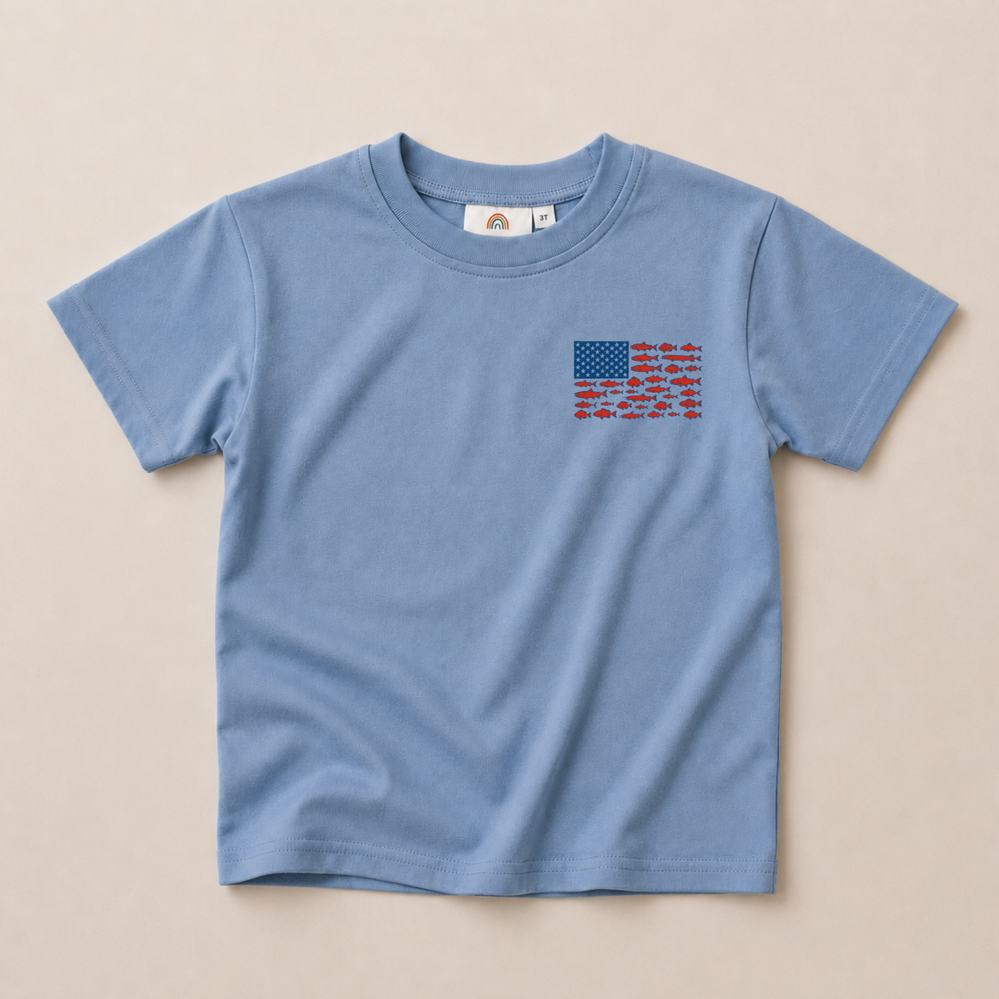 USA Fish Flag Tee or T-Shirt Romper - more colors