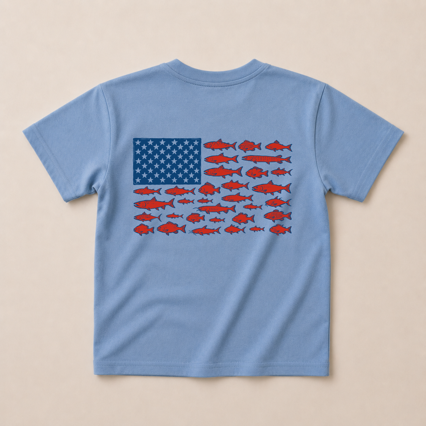 USA Fish Flag Tee or T-Shirt Romper - more colors
