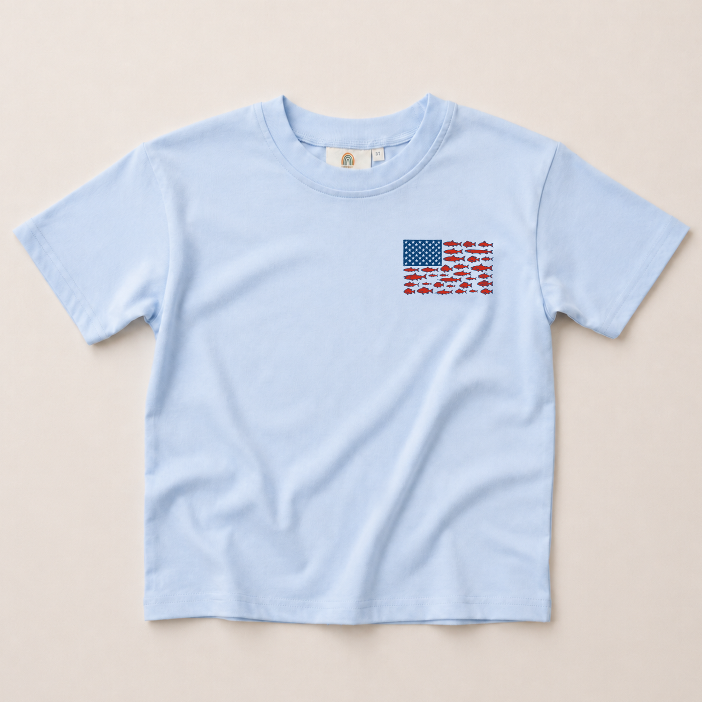 USA Fish Flag Tee or T-Shirt Romper - more colors
