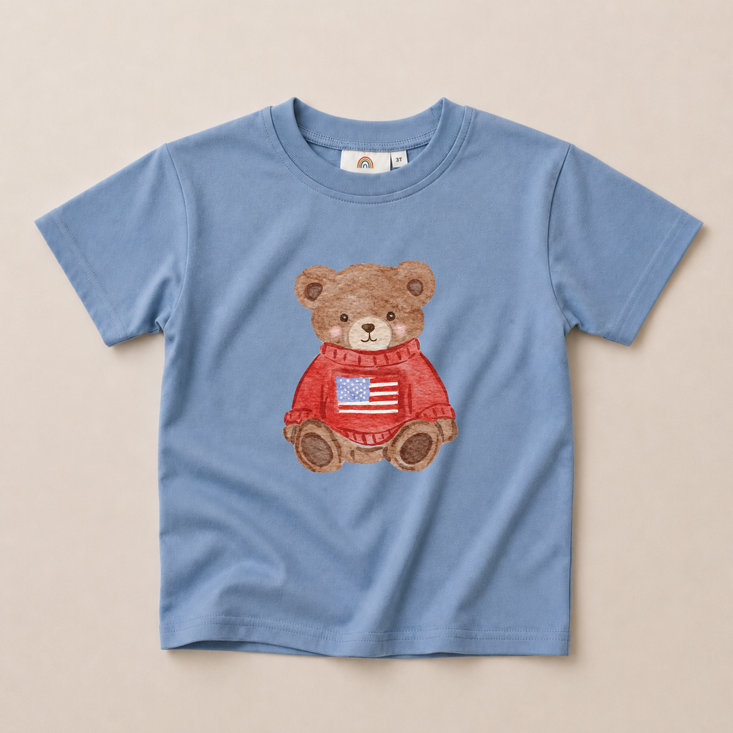Patriotic Teddy Bear Tee or T-Shirt Romper - more colors