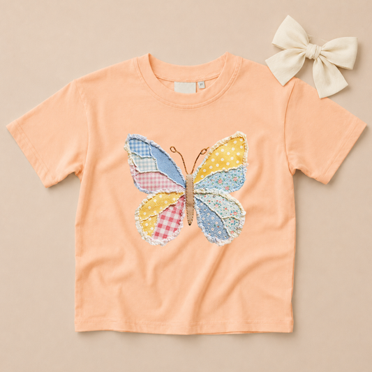 Quilted Butterfly Oversized Tee or T-Shirt Romper - more colors