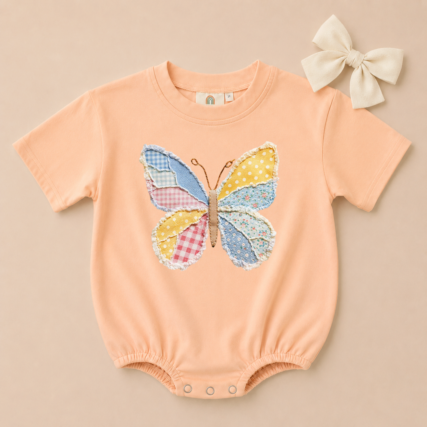 Quilted Butterfly Oversized Tee or T-Shirt Romper - more colors