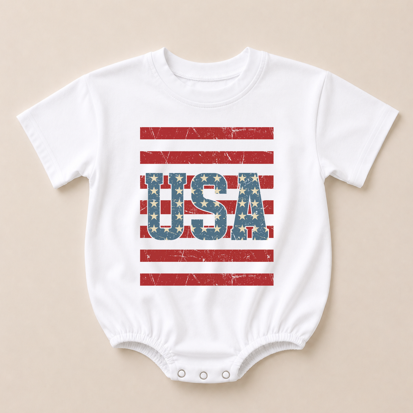 USA Stripes Tee or T-Shirt Romper - more colors