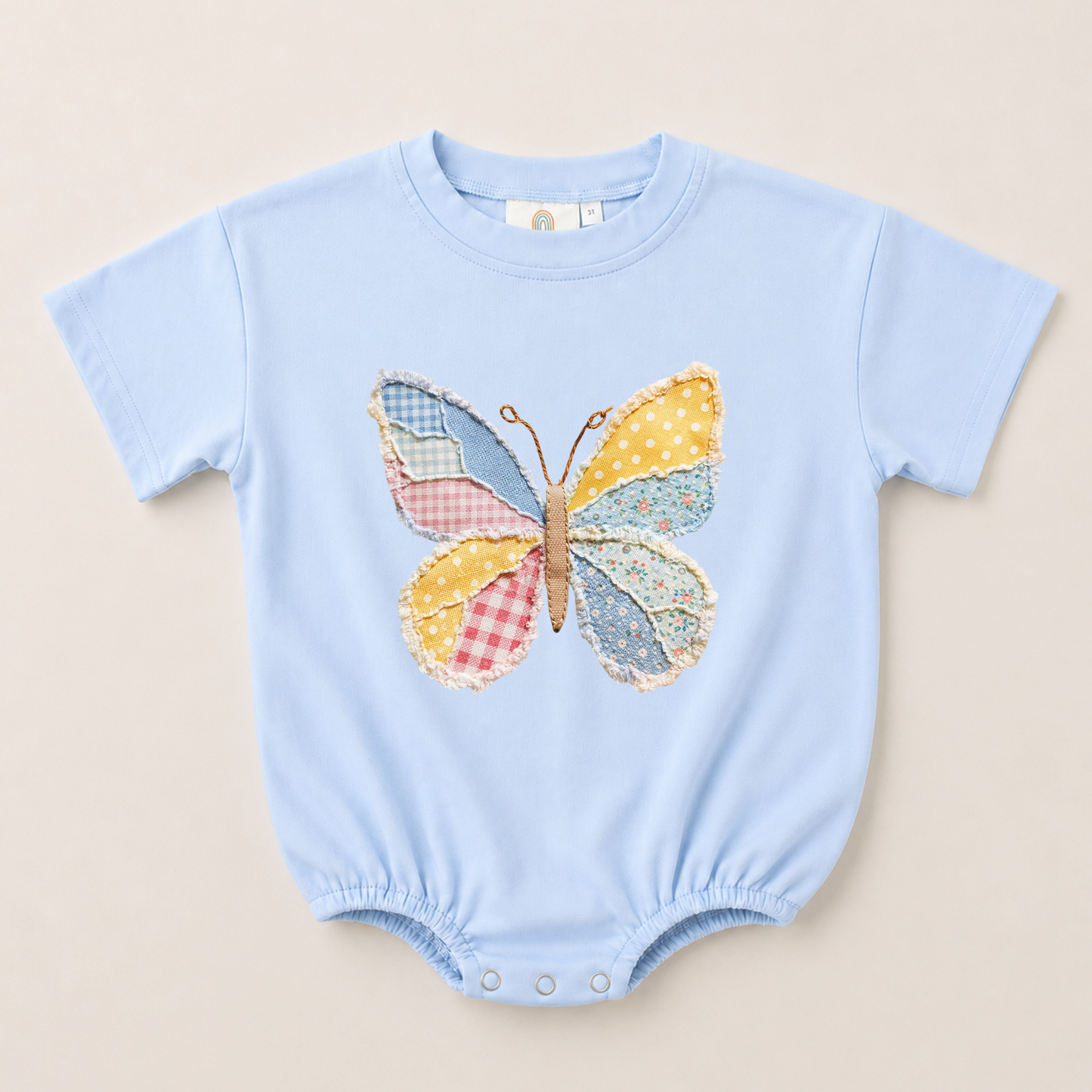 Quilted Butterfly Oversized Tee or T-Shirt Romper - more colors