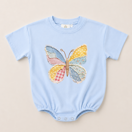 Quilted Butterfly Oversized Tee or T-Shirt Romper - more colors