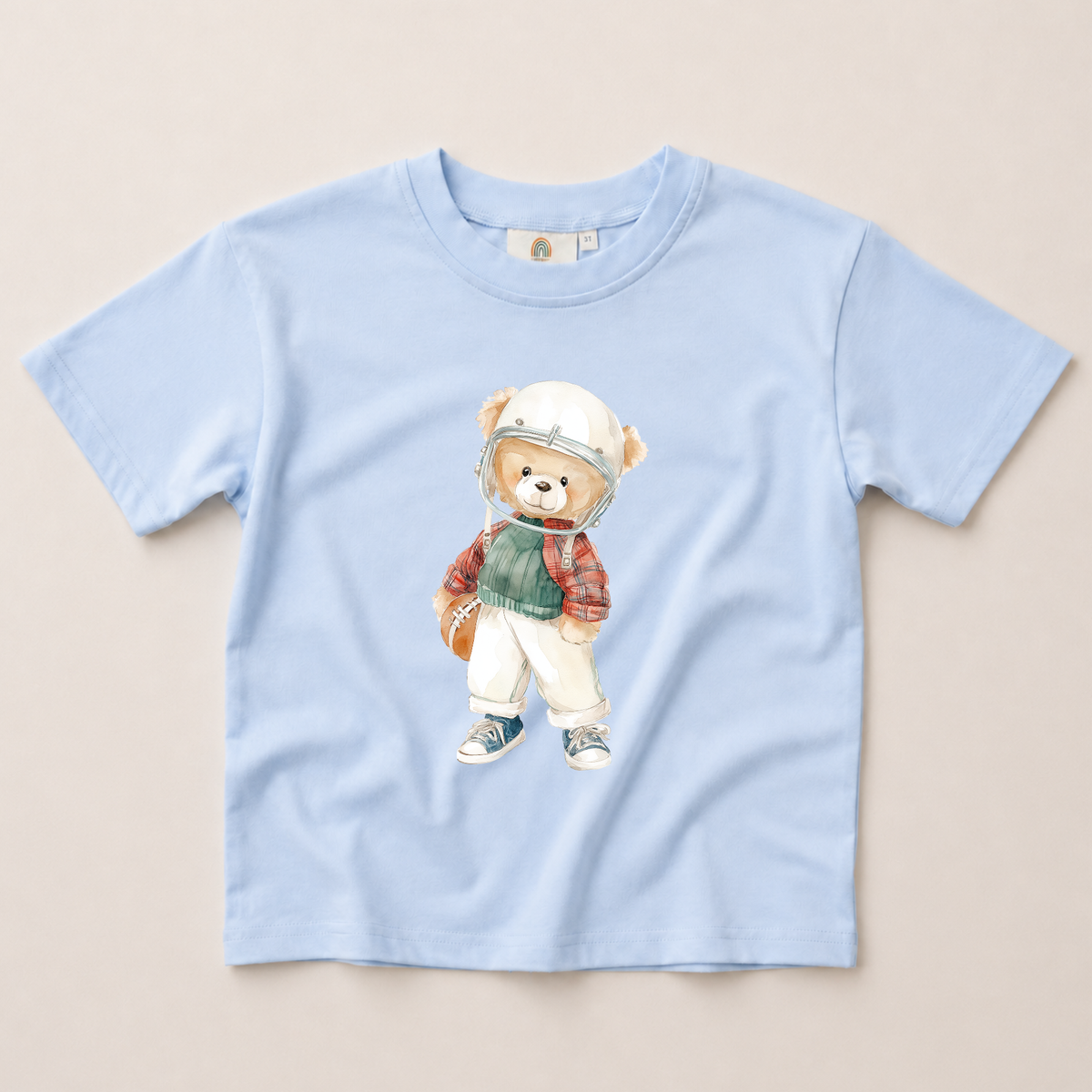 Teddy Bear Football Graphic Oversized Tee or T-Shirt Romper