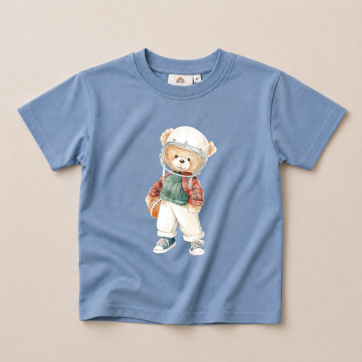 Teddy Bear Football Graphic Oversized Tee or T-Shirt Romper