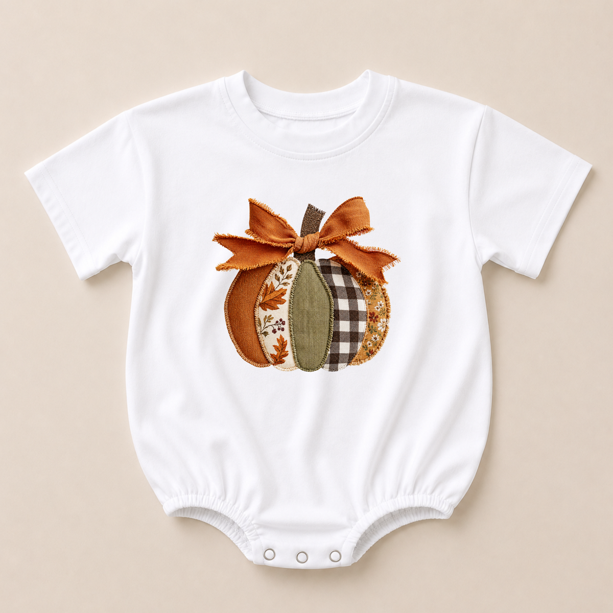 Patchwork Pumpkin Crewneck Sweatshirt or Sweatshirt Romper