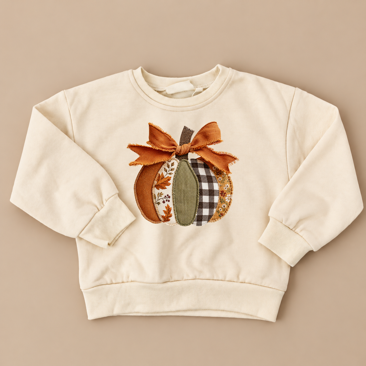 Patchwork Pumpkin Crewneck Sweatshirt or Sweatshirt Romper