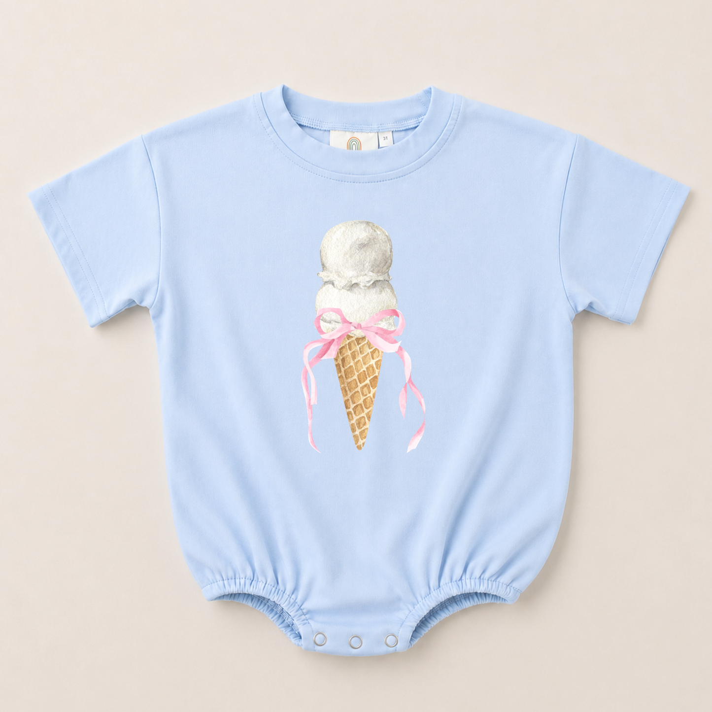 Coquette Ice Cream Cone Graphic Tee or Bubble Romper