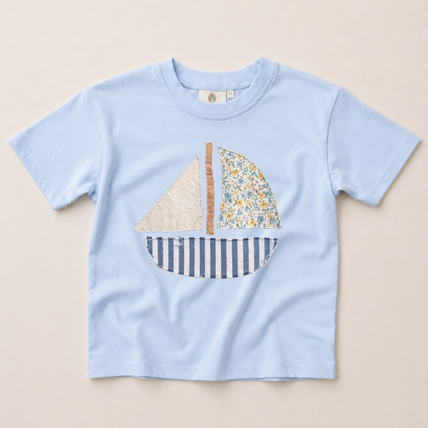 Patchwork Sailboat Graphic Tee or Bubble Romper