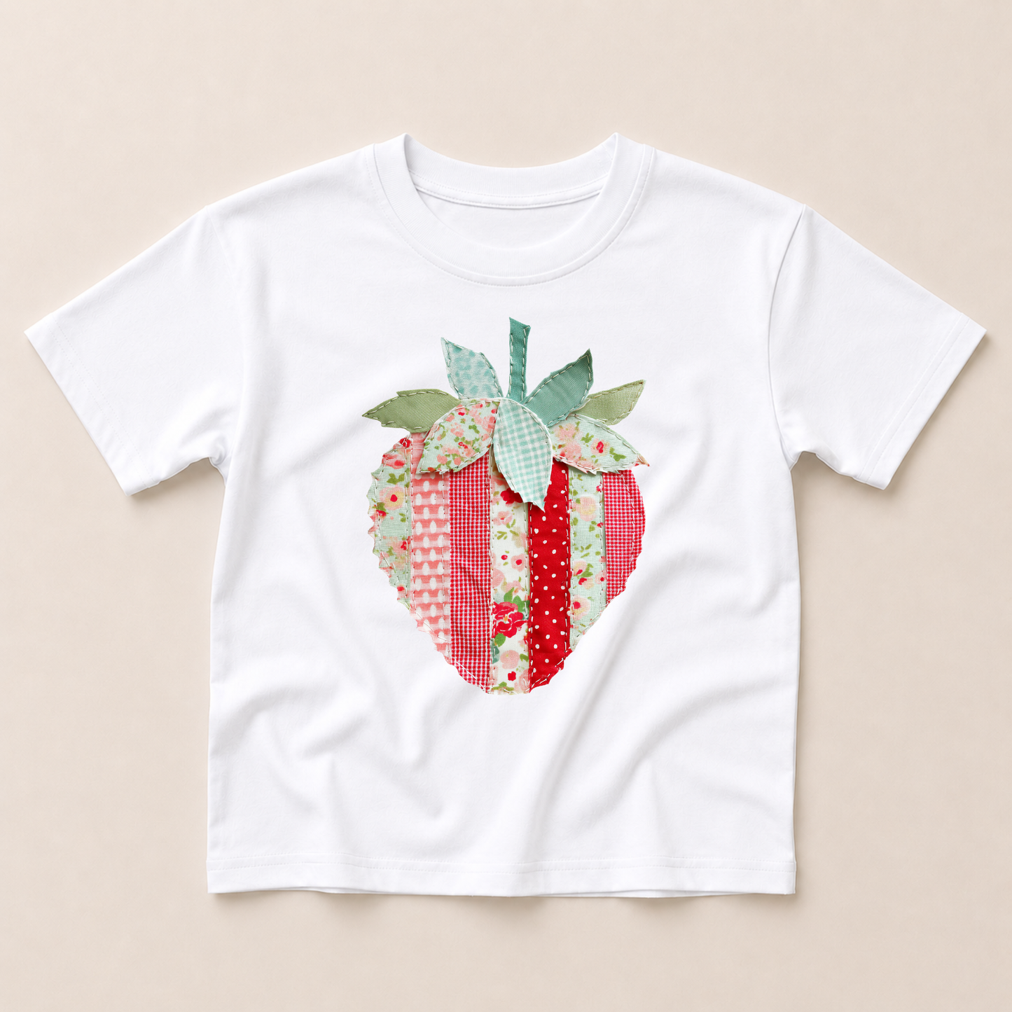 Patchwork Strawberry Tee or T-Shirt Romper - more colors