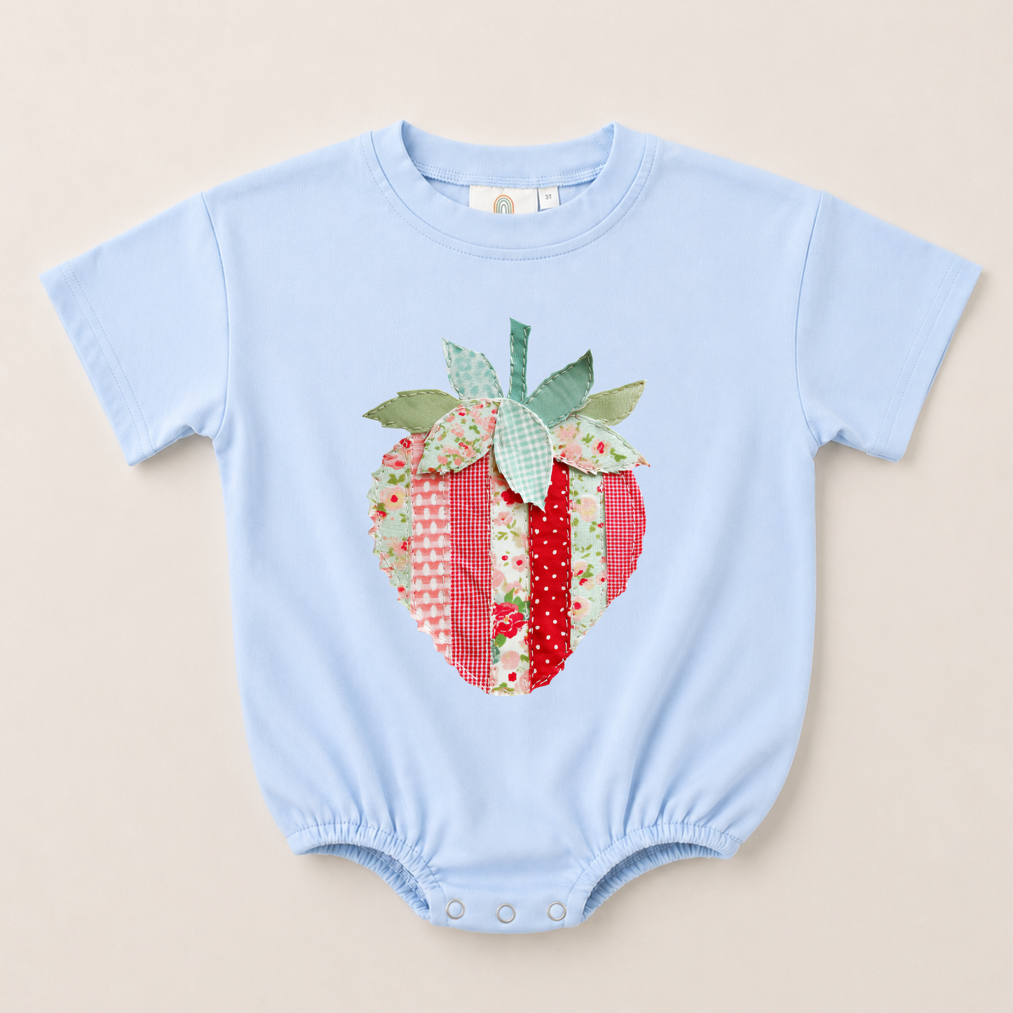 Patchwork Strawberry Tee or T-Shirt Romper - more colors