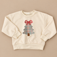 Patchwork Plaid Bow Christmas Tree Crewneck Sweatshirt or Romper - Red or Cream