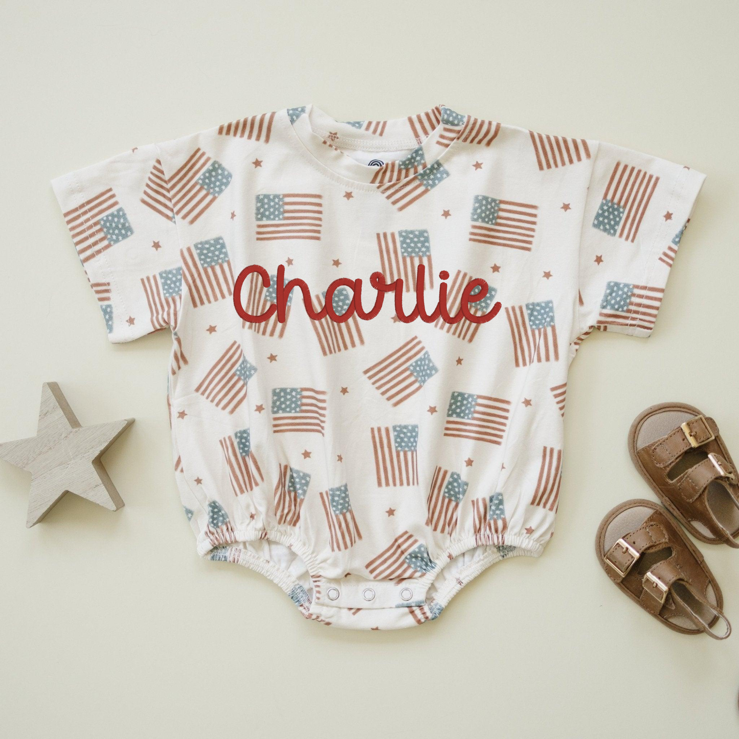 T-Shirt-Strampler mit Flaggen-Print zum 4. Juli