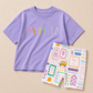 Personalized Embroidered Girls Back to School Tee & Biker Shorts Set – Pink or Purple