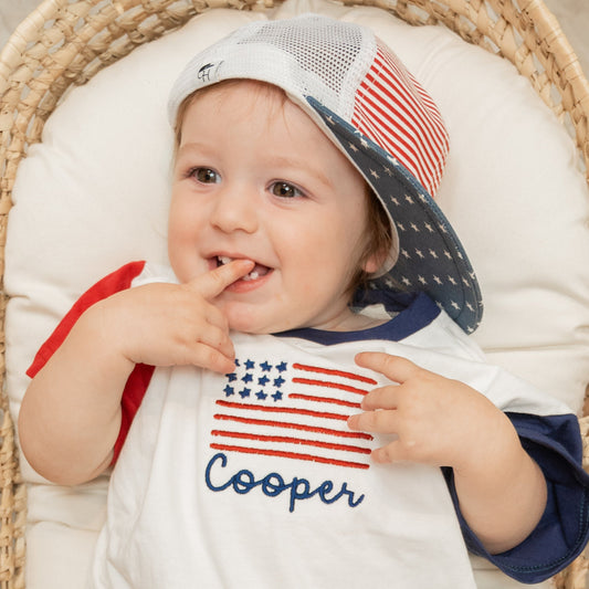 Custom Embroidered 4th of July Organic Cotton Shorts Set