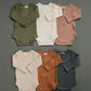 Winter Green Organic Snap Long Sleeve Ribbed Bodysuit