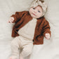 Oatmeal Organic Snap Long Sleeve Ribbed Bodysuit