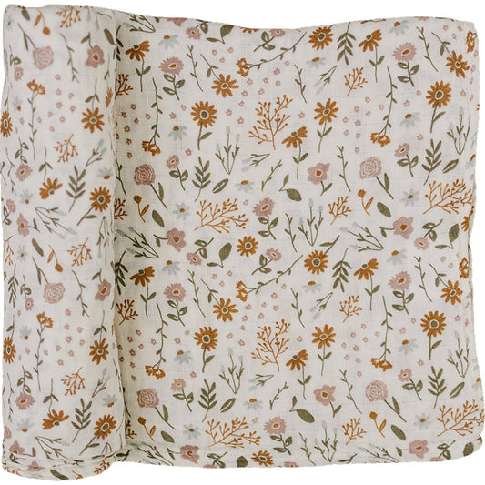 Wickeldecke aus Musselin mit Blumenmuster „Meadow Floral“