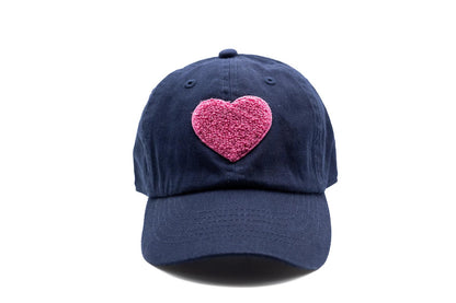 Navy Blue Terry Heart Hat