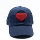 Navy Blue Terry Heart Hat