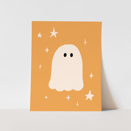 {Orange} Ghost Art Print
