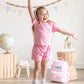 Custom Embroidered Scalloped Shorts Set - Pink or Purple