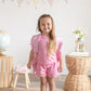 Custom Embroidered Scalloped Shorts Set - Pink or Purple