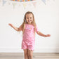 Custom Embroidered Scalloped Shorts Set - Pink or Purple