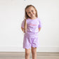 Custom Embroidered Scalloped Shorts Set - Pink or Purple