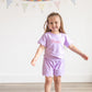 Custom Embroidered Scalloped Shorts Set - Pink or Purple