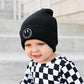 BAMBOO CUFF SMILE BEANIE- Black