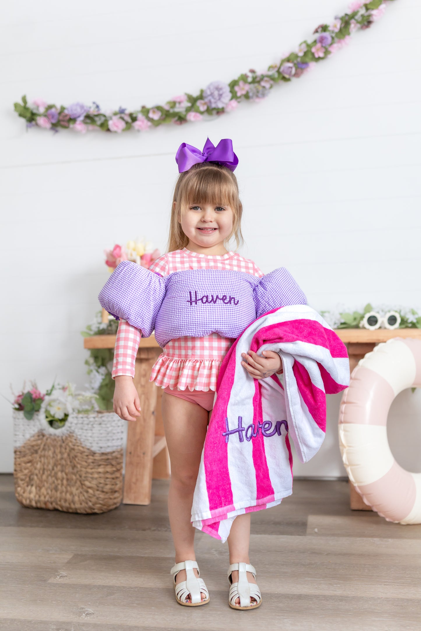 Custom Embroidered Cabana Stripe Beach Towel