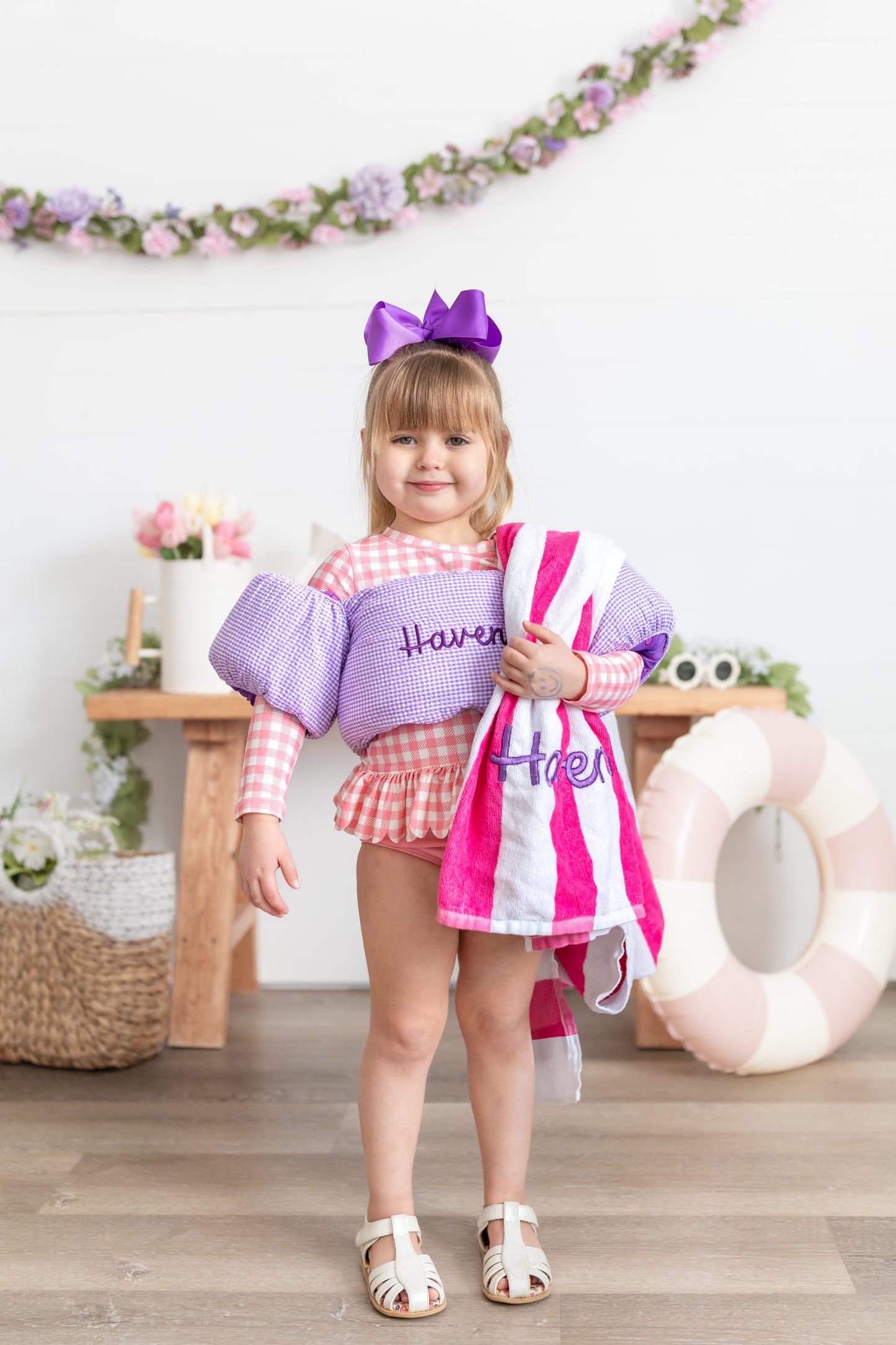 Custom Embroidered Cabana Stripe Beach Towel
