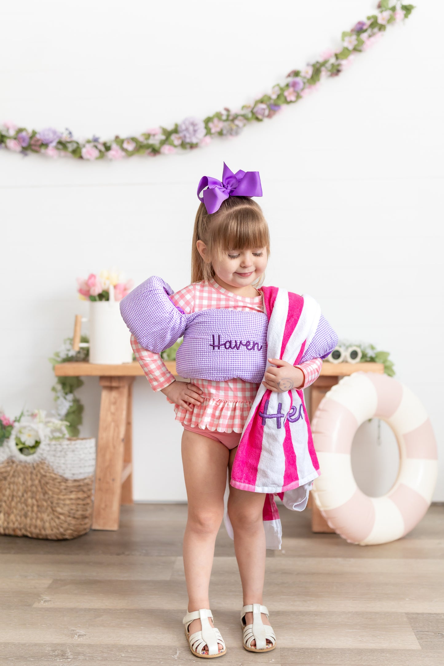 Custom Embroidered Cabana Stripe Beach Towel