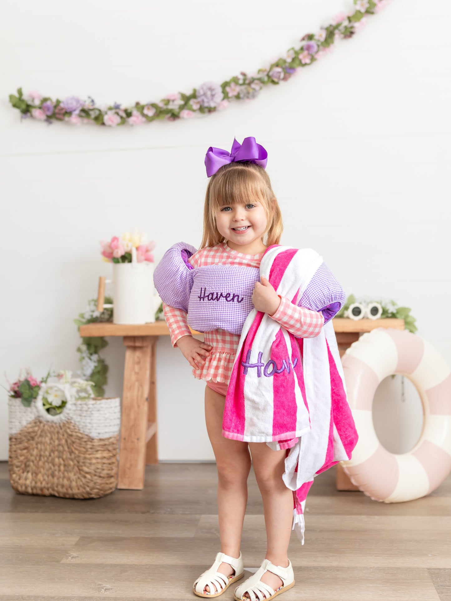 Custom Embroidered Cabana Stripe Beach Towel
