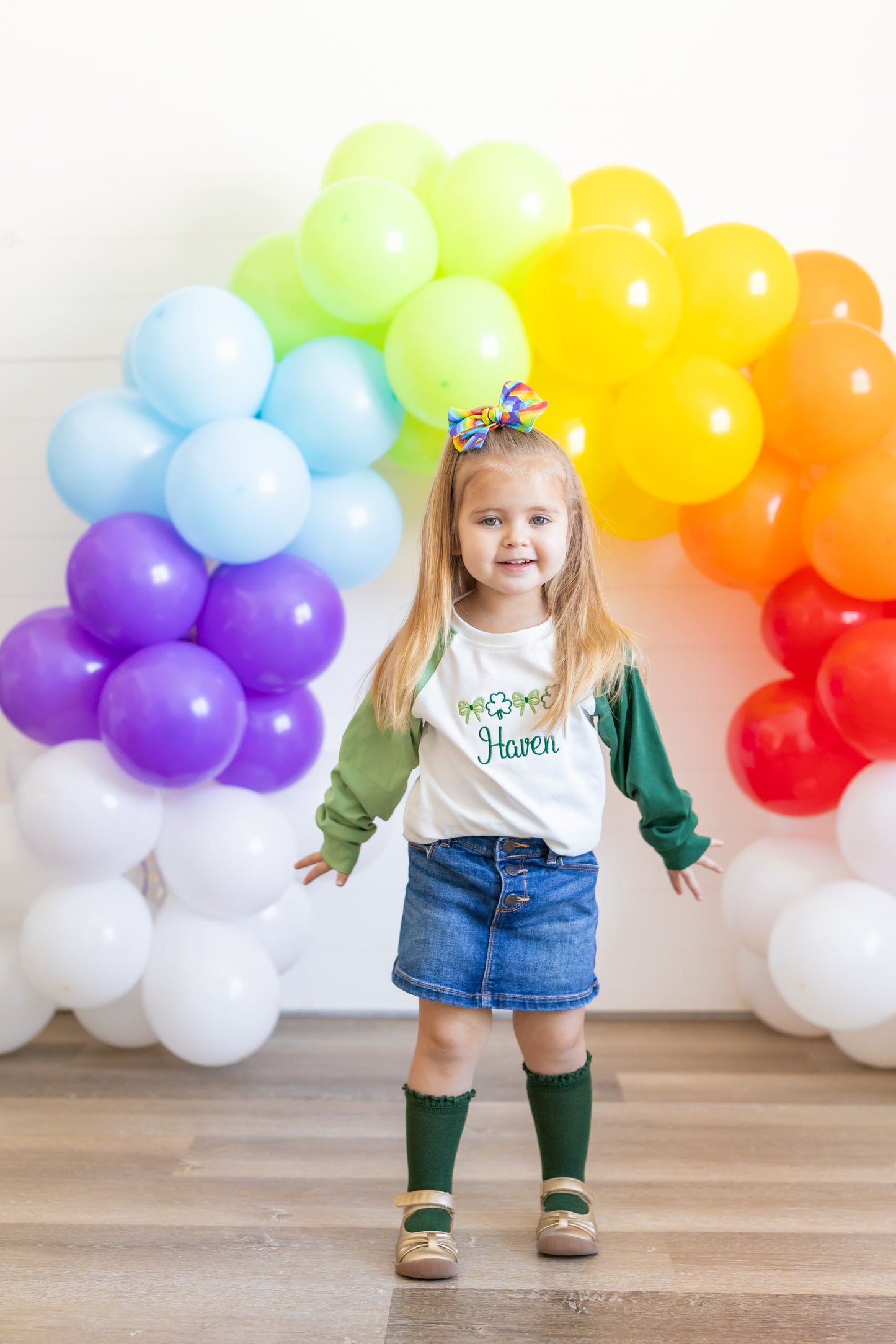 Custom Embroidered St. Patrick's Day Colorblock Tee