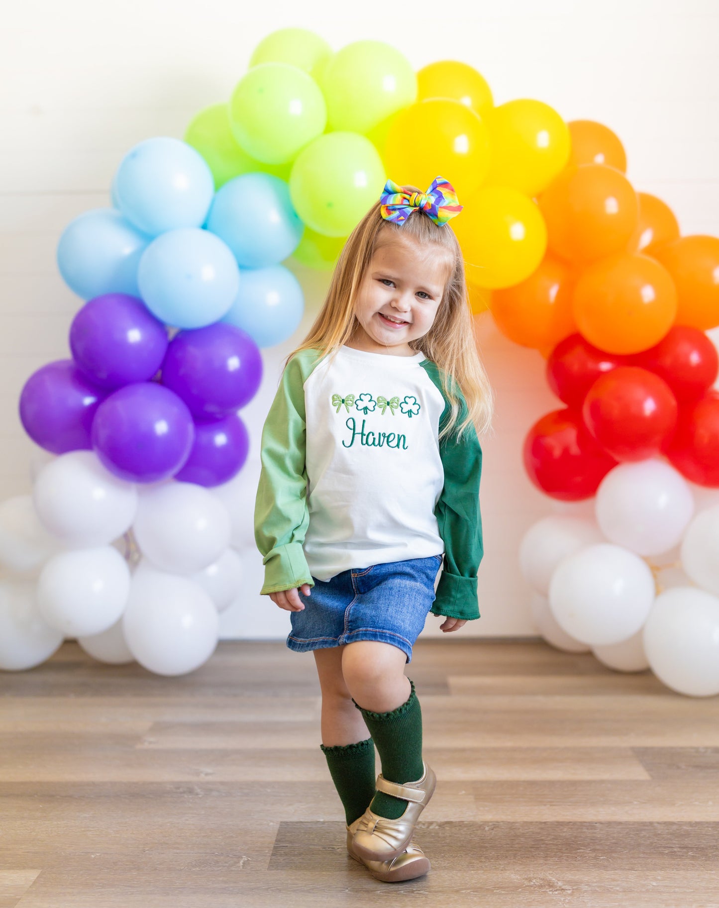 Custom Embroidered St. Patrick's Day Colorblock Tee