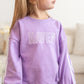 Custom Embroidered Varsity Striped Jogger Set – Purple