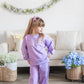 Custom Embroidered Varsity Striped Jogger Set – Purple