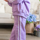 Custom Embroidered Varsity Striped Jogger Set – Purple