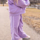 Custom Embroidered Varsity Striped Jogger Set – Purple