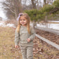 Custom Embroidered Organic Cotton Hoodie Jogger Set - Sage