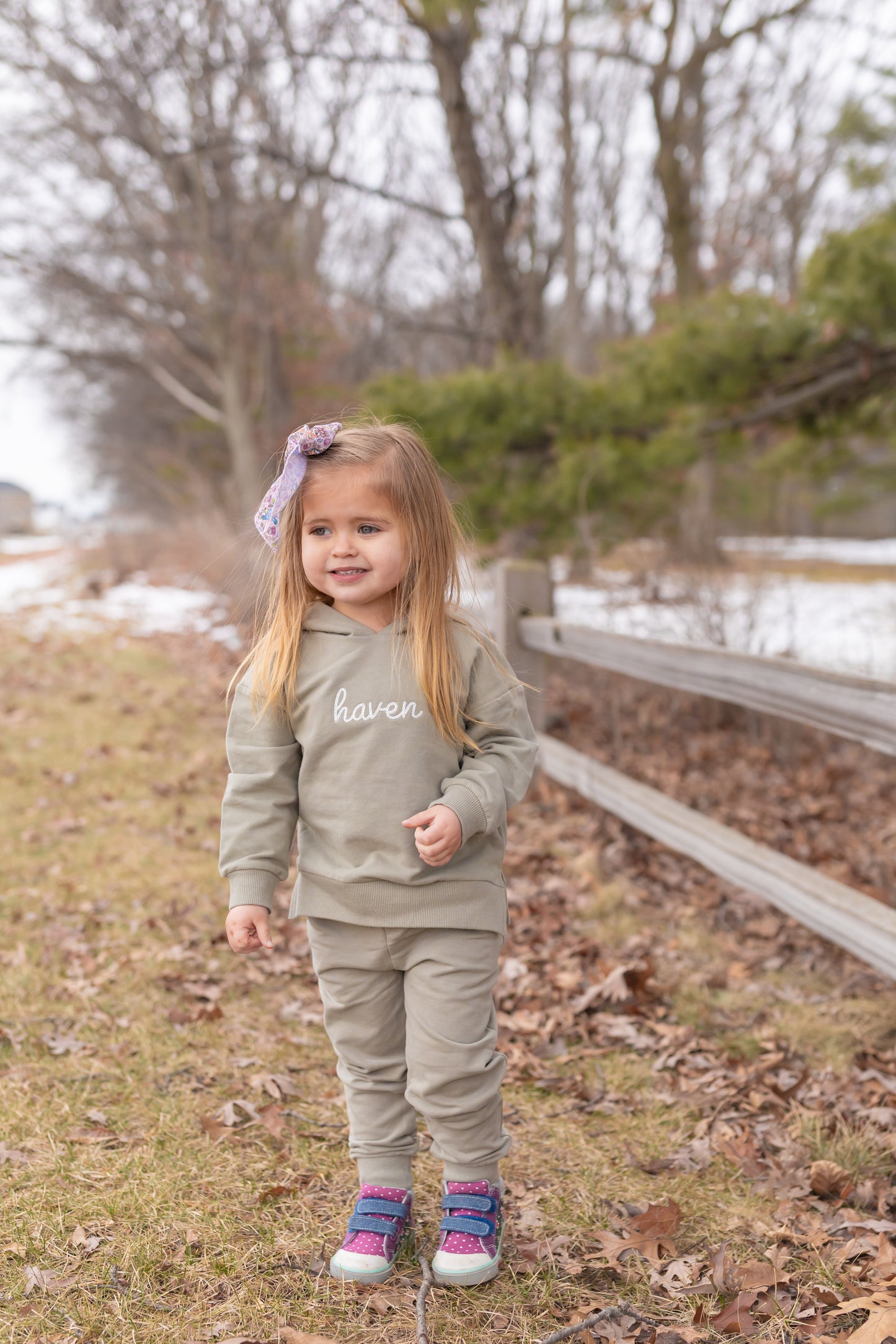 Custom Embroidered Organic Cotton Hoodie Jogger Set - Sage