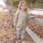 Custom Embroidered Organic Cotton Hoodie Jogger Set - Sage