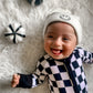 BAMBOO CUFF SMILE BEANIE- WHITE